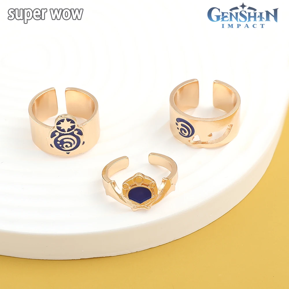 Fashion Genshin Childe Tartaglia Cosplay Anime Genshin Impact Ring Vintage Antique Enagement Ring Per Uomo Donna Ansia Bague