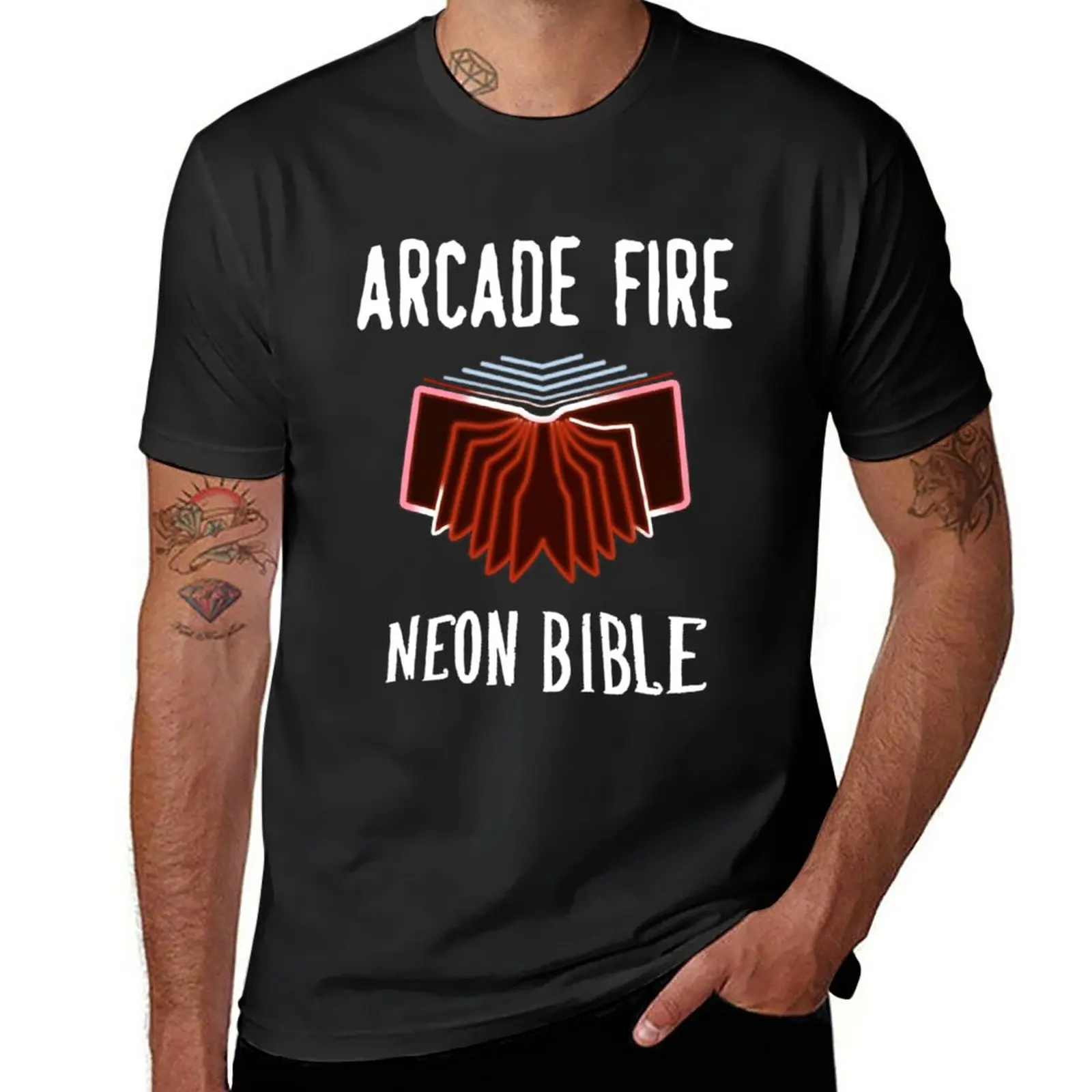 Arcade Fire Neon Bibbia T-Shirt Abbigliamento Vintage Top Magliette Da Uomo