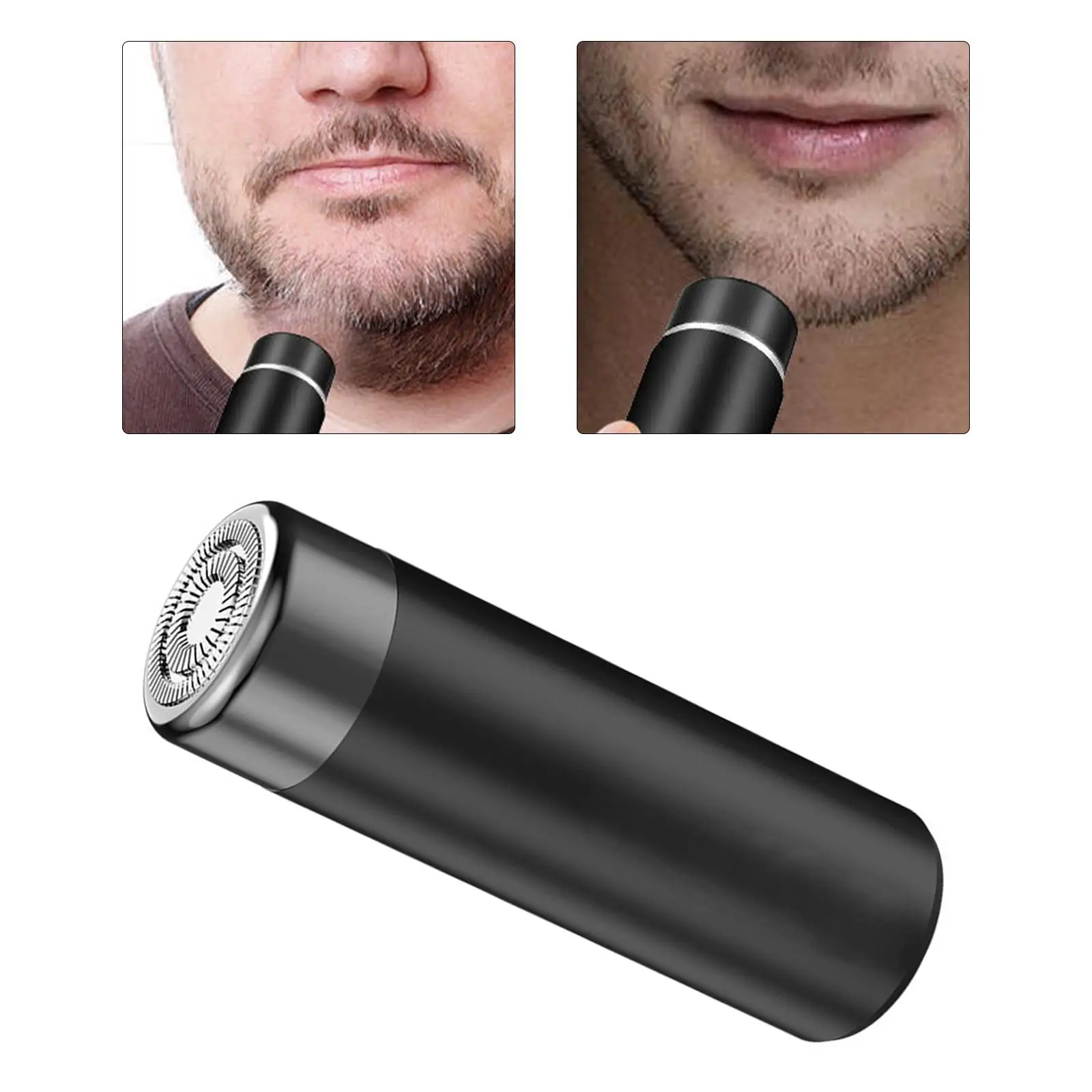 Mini Men`s Electric Shaving Cordless Compact USB Rechargeable Portable Wet Dry Use Facial Beard Trimmer for Travel Men