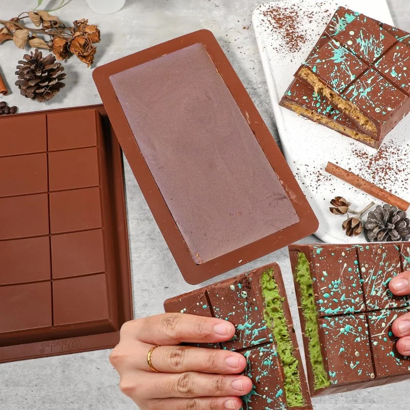 Dubai chocolate mold 、 chocolate bar mold 2PS, with bag, with tools, large thick silicone bar for filling bars,