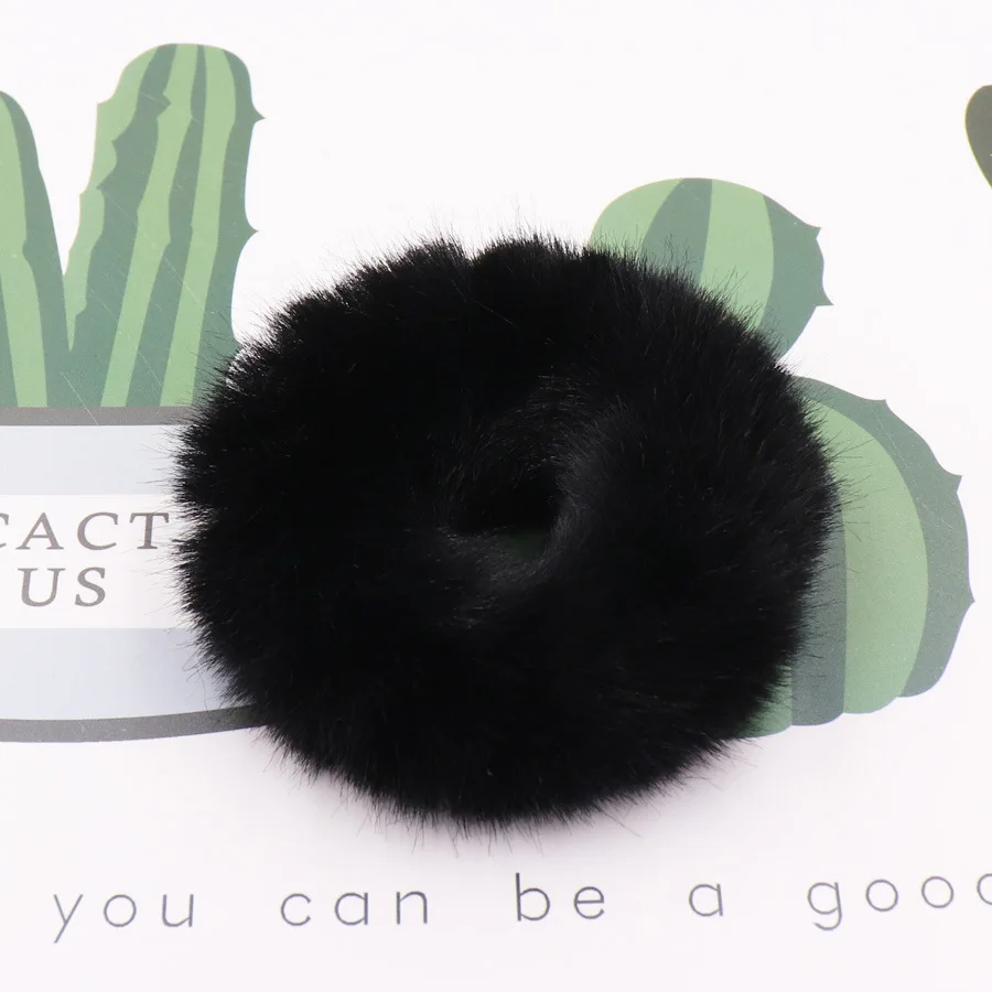 Women's Hair Accessories Fashion Girls Elastic Faux Rabbit Fur Scrunchie Hair Rope Mink fur Ponytail Holder Elastic Plush Hair Ring Hair Accessories t19 black head scarf Hair Accessories