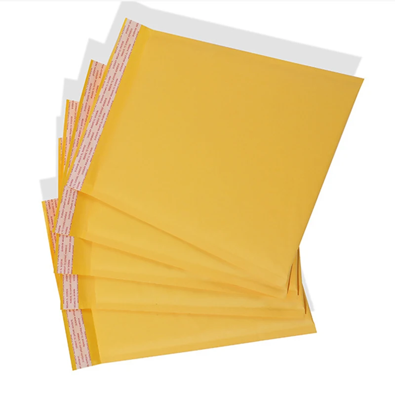10pcs Yellow Poly Bubble Bag Self-Sealing Filling Gift Bag Book Storage Email Packing Envelope Packing Shipping 35*25cm