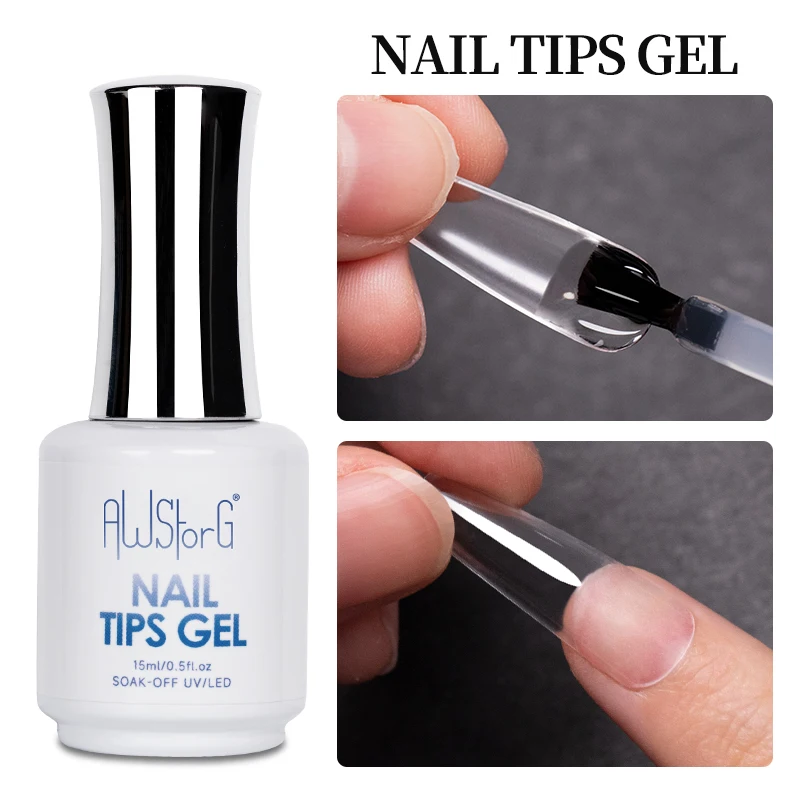 15ML Nail Tips Glue Gel For Falses Nail Tips Fast Extension 3 IN 1 Function Nails Art Transparent Gel Polish Soak Off UV