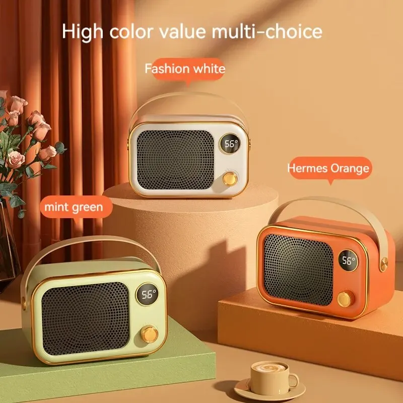 Electric Heater Portable Heater LED Screen Electric Heater 1200W PTC Ceramic Fan Desktop Warm Blower Fan for Bedroom Household Home