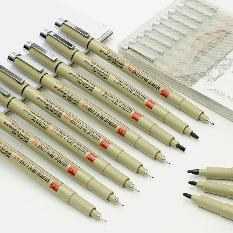 Manga Markers Needle Pen Art Hand-Painted Pigment Liner Micron Pen Sketch Pens Stationery Art School Supplies Drawing Pen