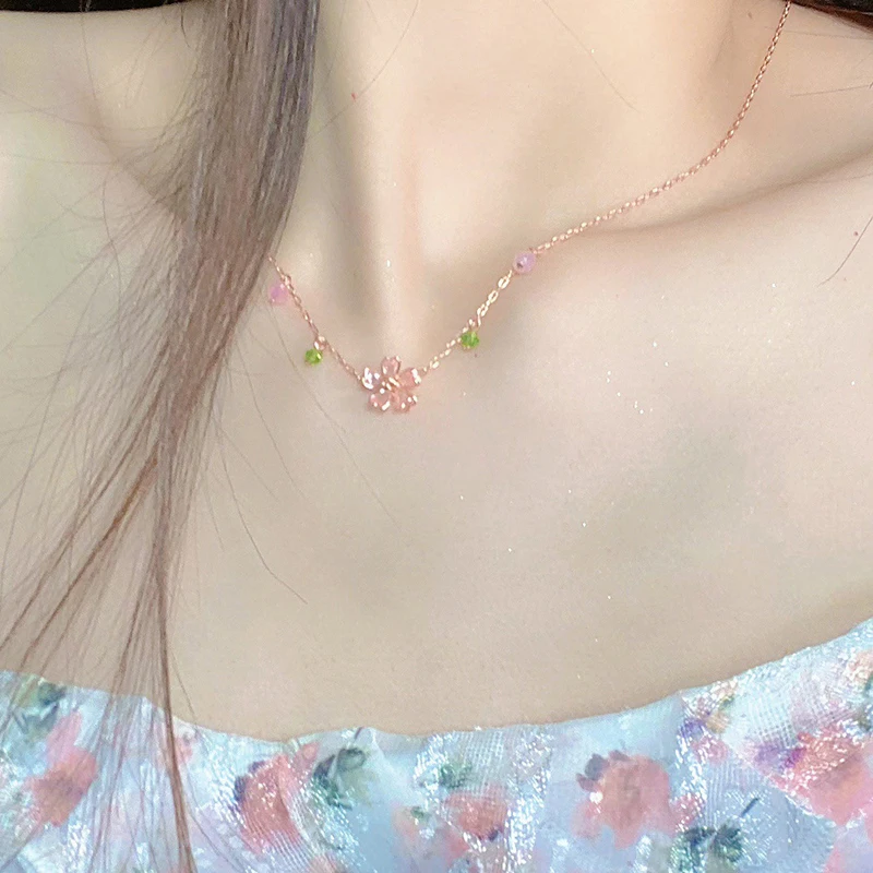 Pink Sakura Flower Necklace S8ec13078ae144922966b73cb8abf3972R