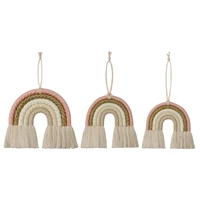 Colorful Woven Macrame Rainbow Wall Decor Party Decoration for Kids Baby Nursery 1