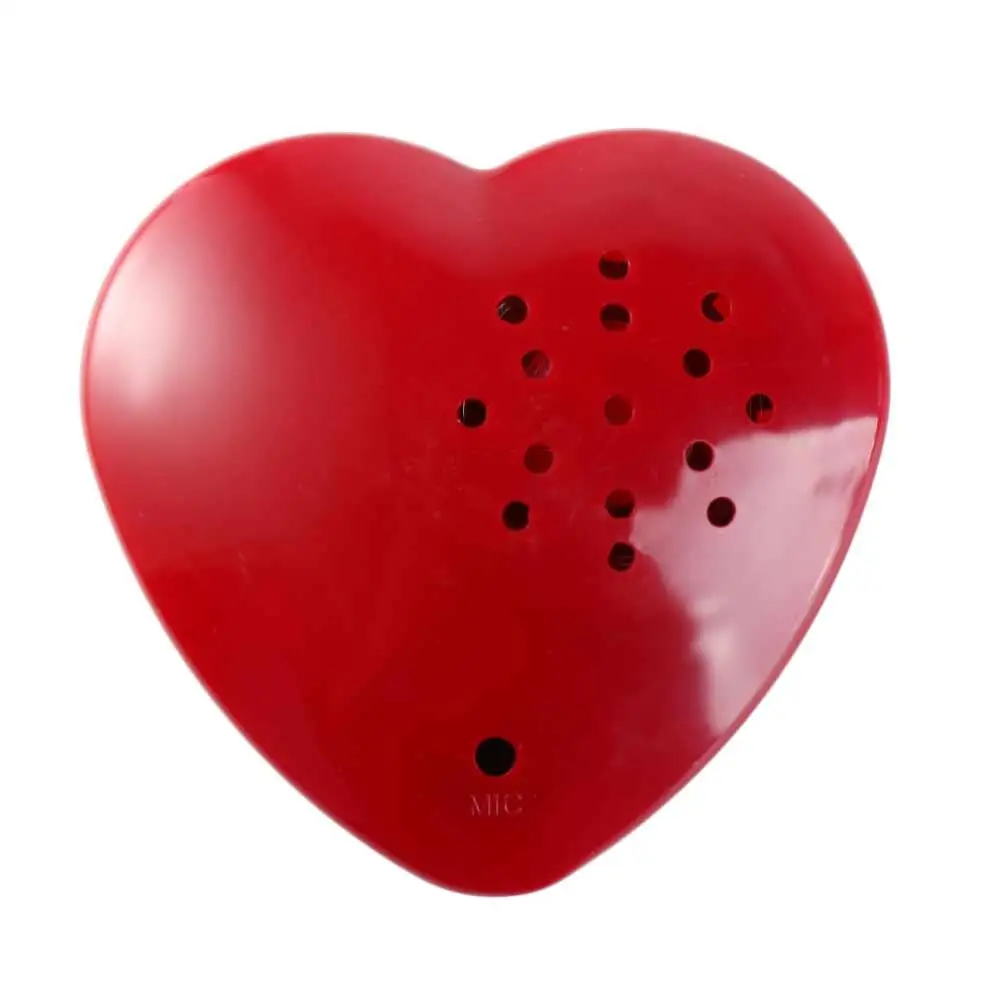 하트 모양 박제 동물 음성 녹음기, 20 초 녹음 가능 버튼, 장난감 녹음 장치, 미니 레코드 메시지