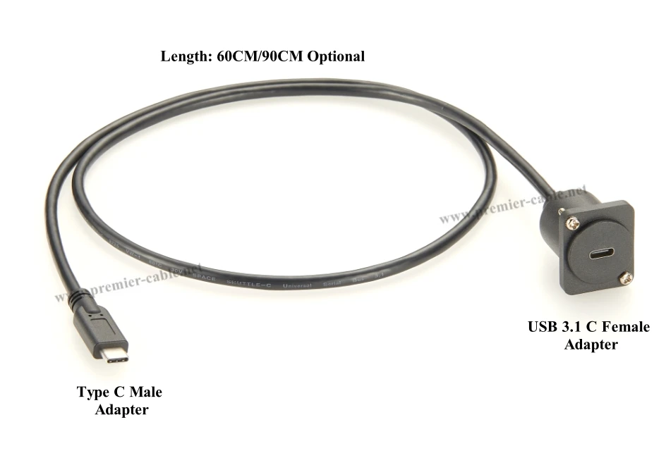 D Typ USB 3.1 C Panel Mount Verlängerungskabel 10 Gbit/s USB XLR Flush Chassis Mount Stecker auf Buchse Kabel für Auto LKW Boot – Detail 3