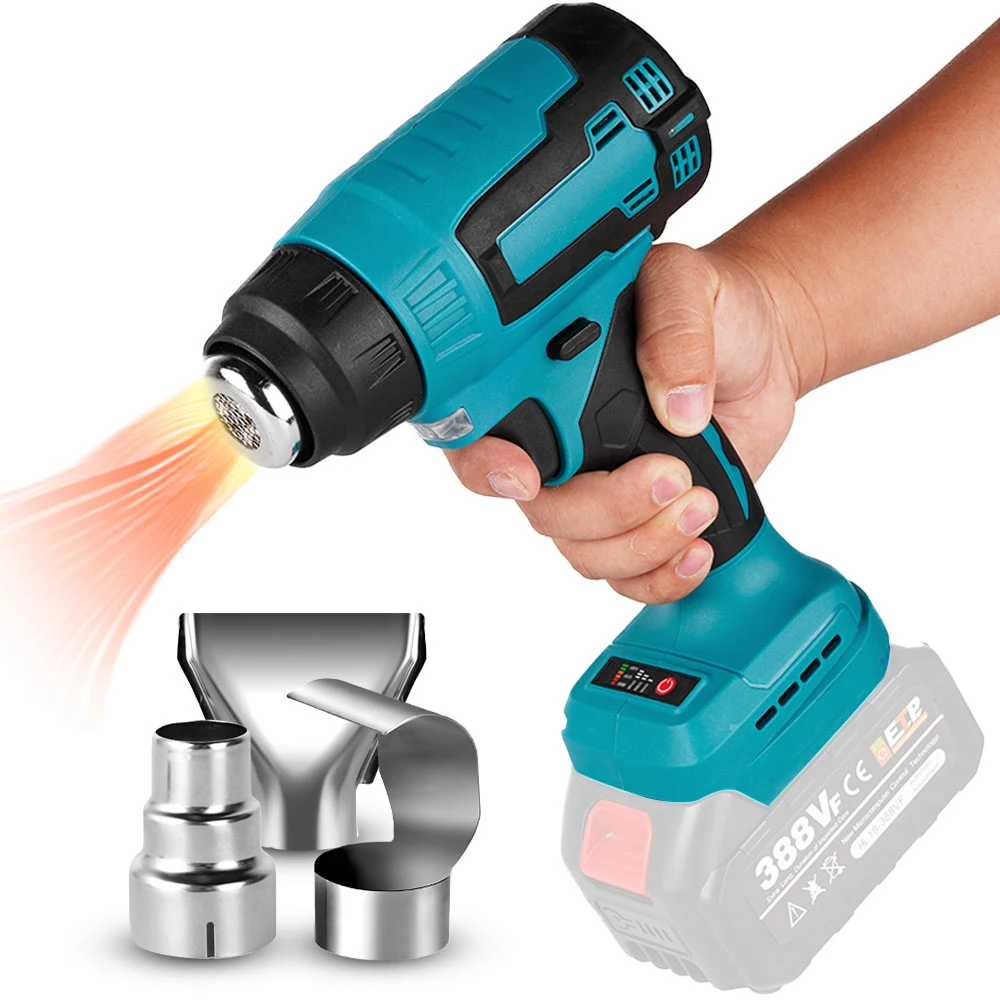 18v 2000w Hot Air Gun For Makita 18v Battery Cordless Heat Gun With 3
