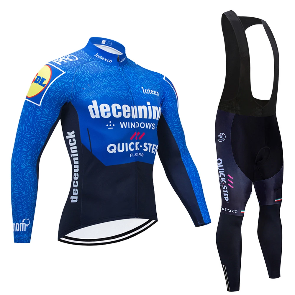 

Quick Step Team Autumn Cycling Jersey Sets Breathable Long Sleeve Bike Clothes Bicycle Clothing Suits Roupa Ciclismo Masculino