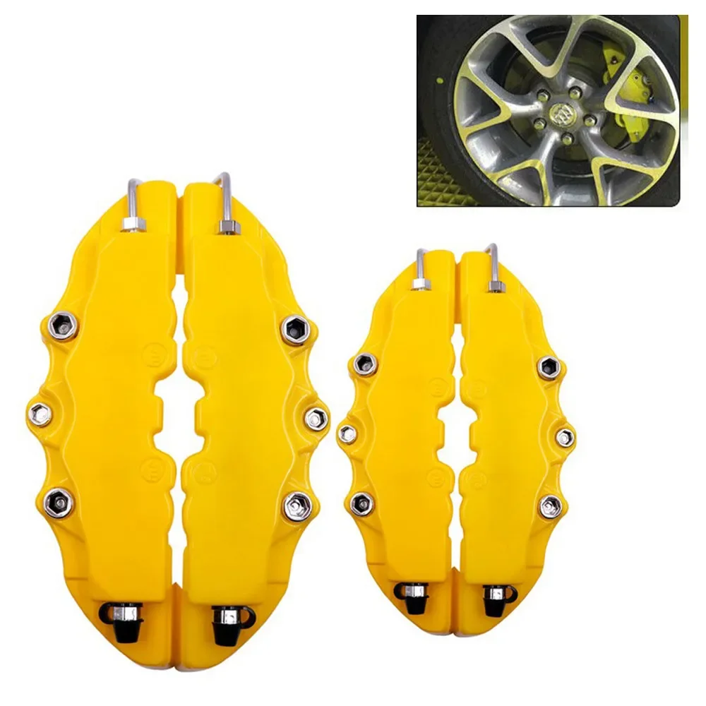 4PCS Universal Disc Brake Caliper Cover 3D Style Color Sticker Set Front & Rear ABS Car Accessories