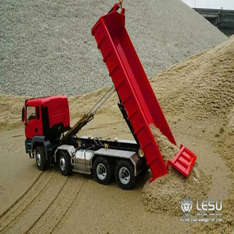 LESU 8*8 TGS RC Roll On/Off 1/14 Remote Control Dumper Truck Model Hydraulic Lifting Dump Vehicle Adult Toy THZH0479 6