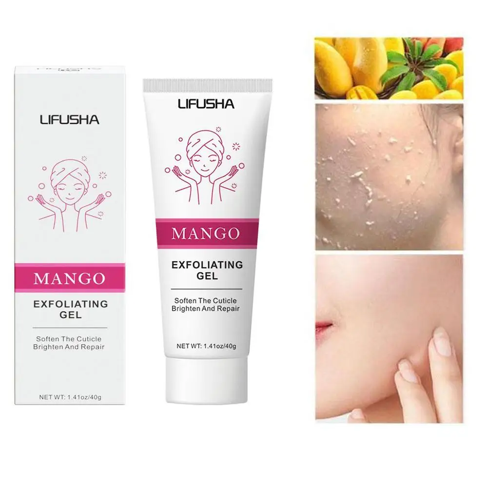 Face Mango Exfoliating Gel Cream Brighten Whitening Moisturizer Facial Scrub Cleaner Acne Blackhead Repair Face Cream Skin Care