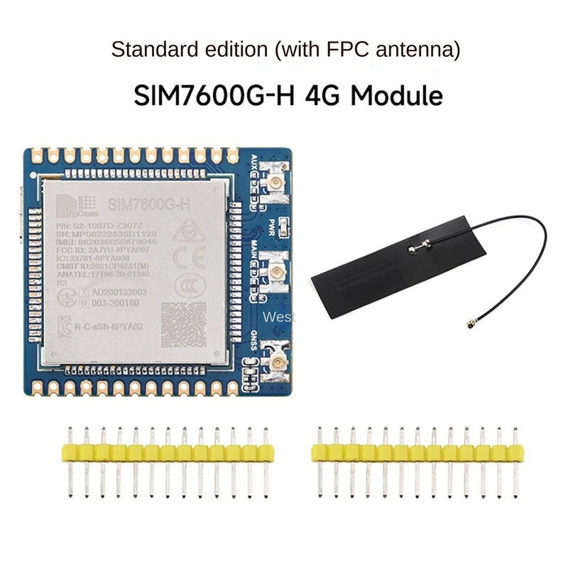 

Модуль Waveshare Φ 4G с антенной FPC, глобальная коммуникация, многополосный 4G/3G/2G с позиционированием GNSS