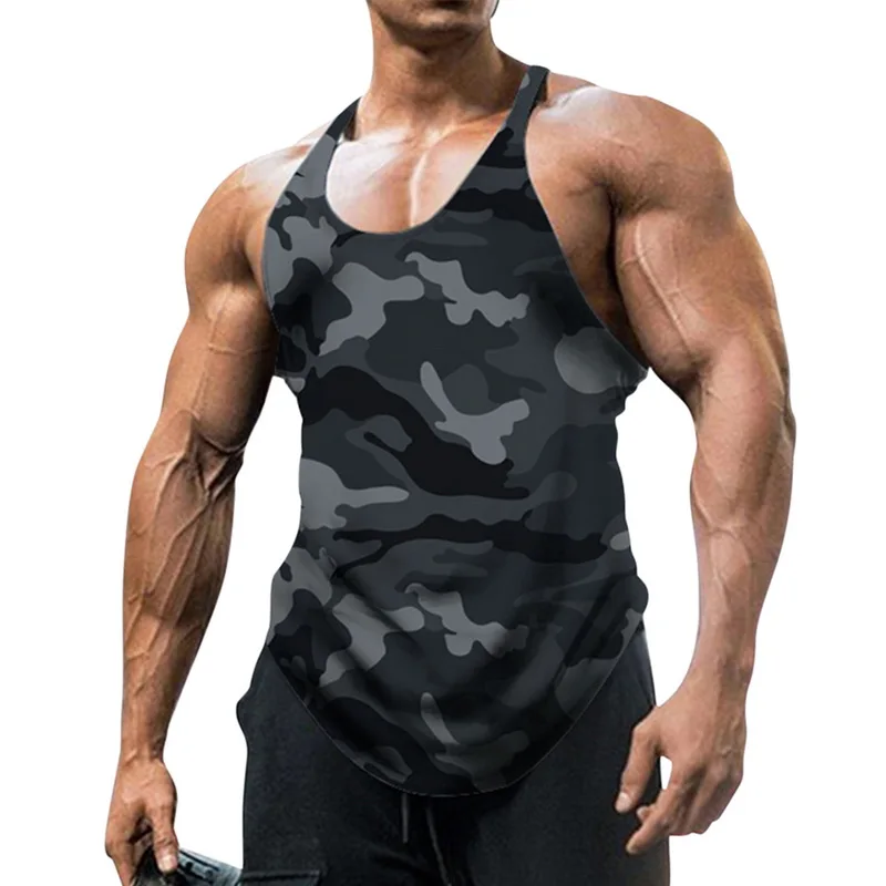 Summer Y Back Gym Stringer Tank Top Men Cotton Clothing Bodybuilding Sleeveless Shirt Fitness Vest Muscle Singlets Workout Tank 9