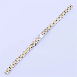 Women's Solid Stainless Steel Bracelet Watch Strap - Silver/Gold/Rose Gold (Silver Gold 8mm)