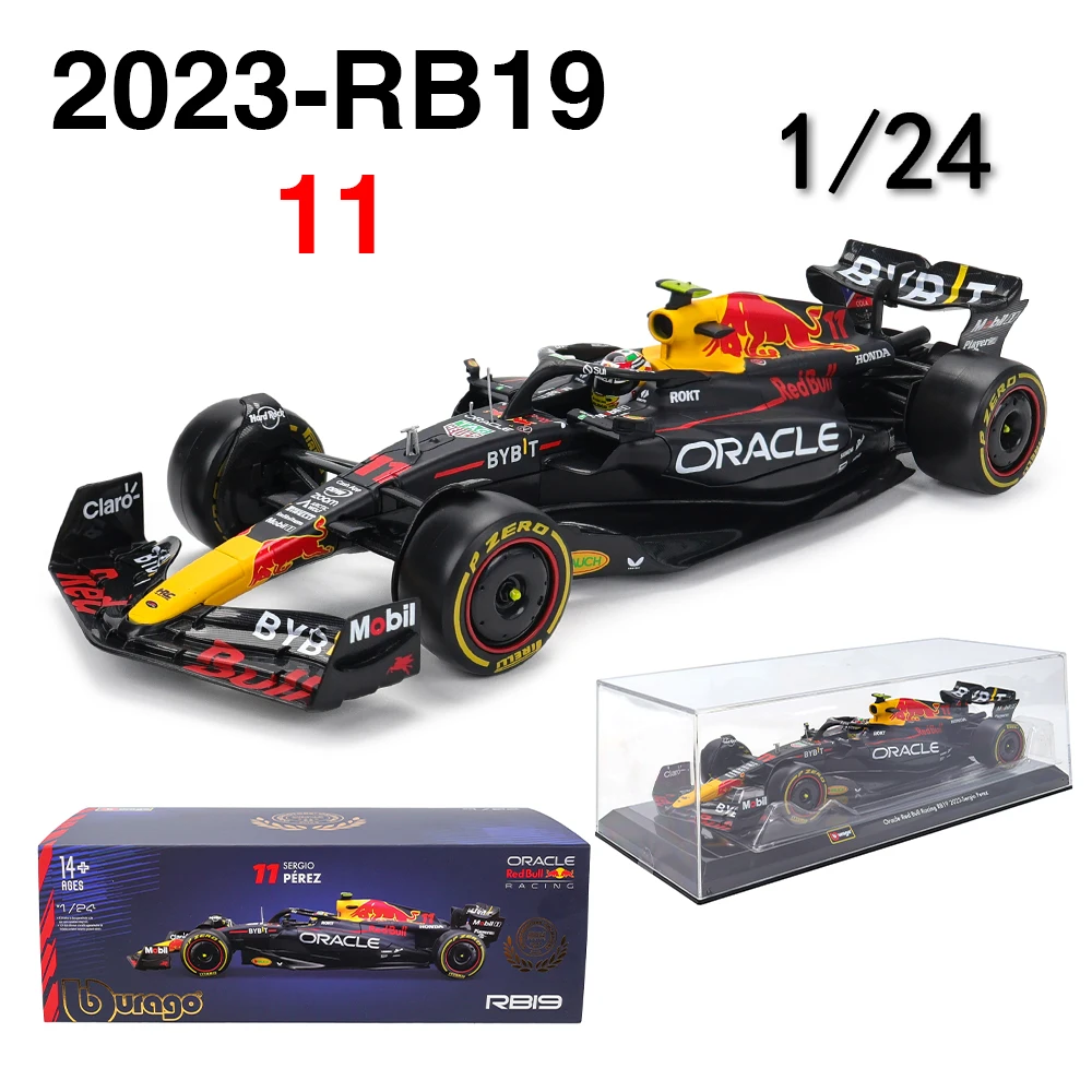 Bburago 1:24 F1 페라리 SF23 레드불 RB19 메르세데스 W14 매우 상세한 다이캐스트 정밀 모델 자동차 모델 컬렉션 선물