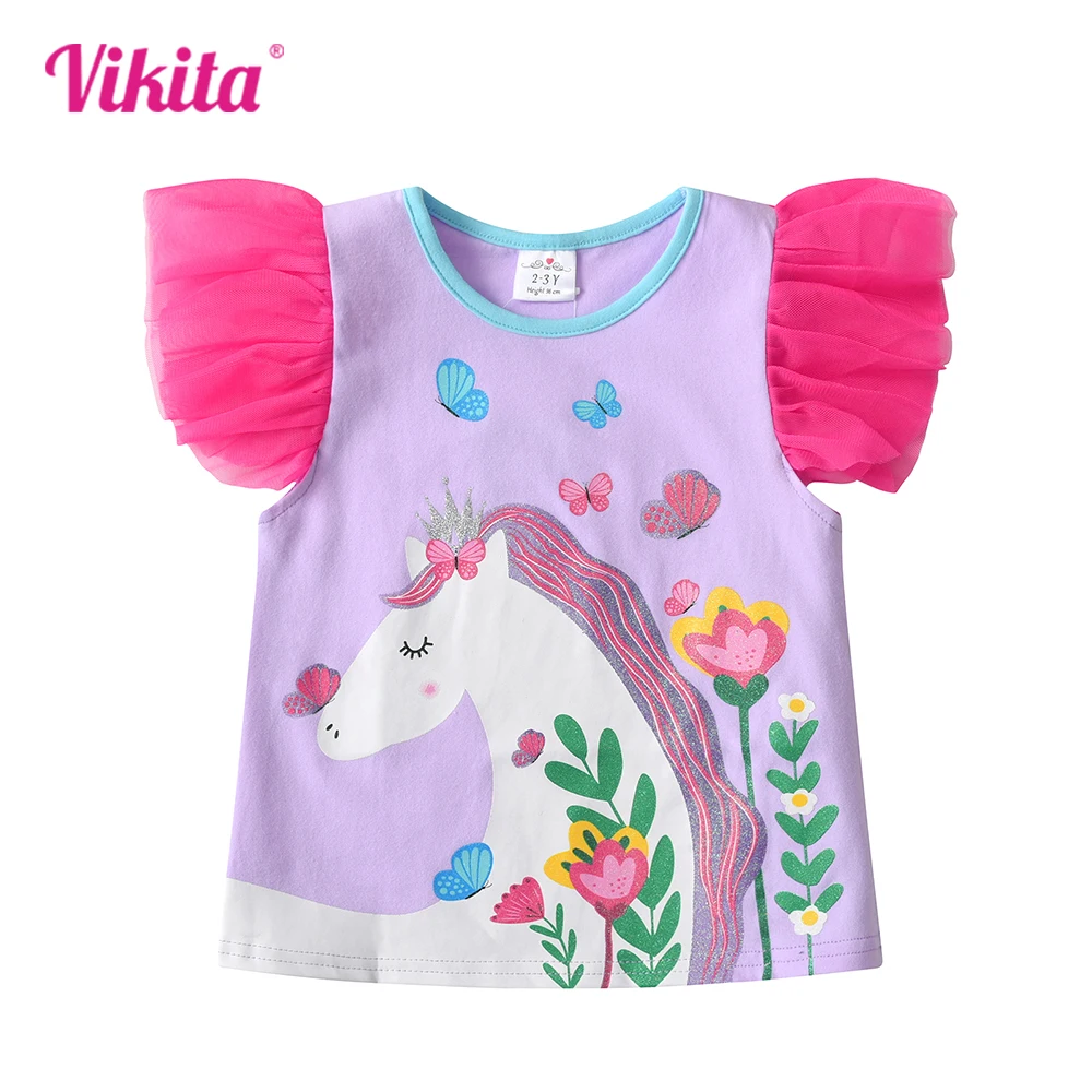 Camisa Menina VIKITA Inverno Manga Longa - Estampada Confortável