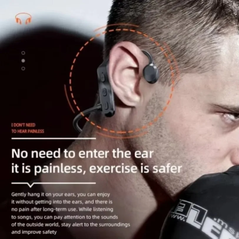 K69 Non-In-Ear Earhook Bone Conduction Headphone Hifi Music Headphones Wireless Waterproof Bluetooth Headsets With Mic Earbuds 2