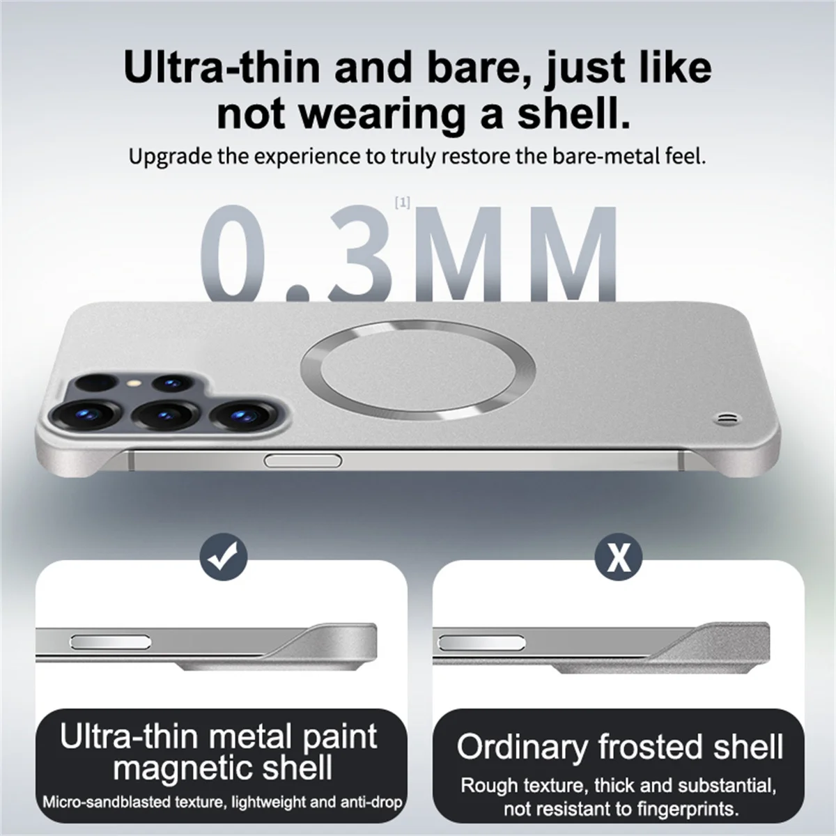 Ultra Thin Frameless Magnetic Phone Case with Matte Finish