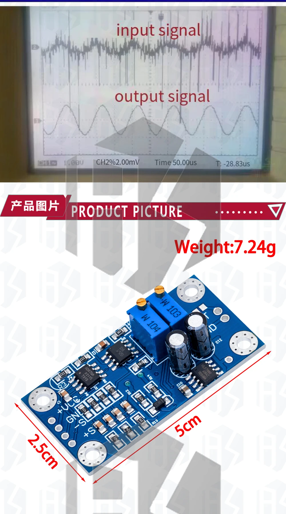 1 Stück egbo ad620 Mikro volt mv Spannungs verstärker Signal instrument ierungs modul platine 3-12VDC Neuankömmling – Detail 5