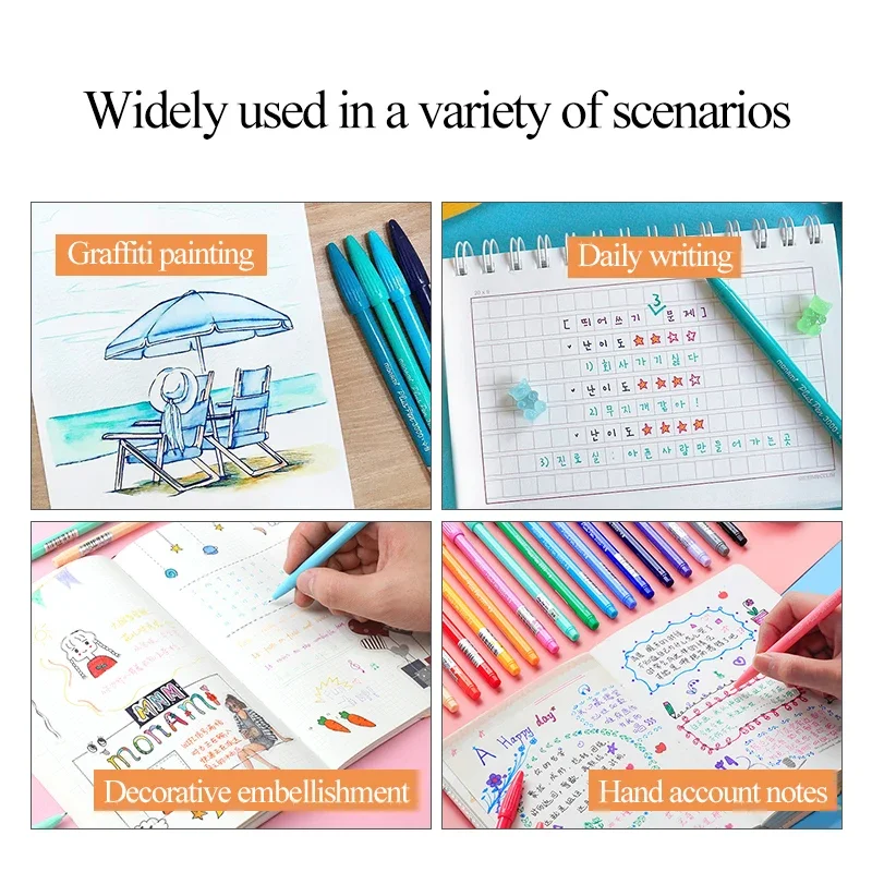 Plus Pen 3000 Water-based Gel Pens Hand Account Hook Line Pens Fiber Gel Pen Writing/Graffiti/Notes Canetas Stationery 6
