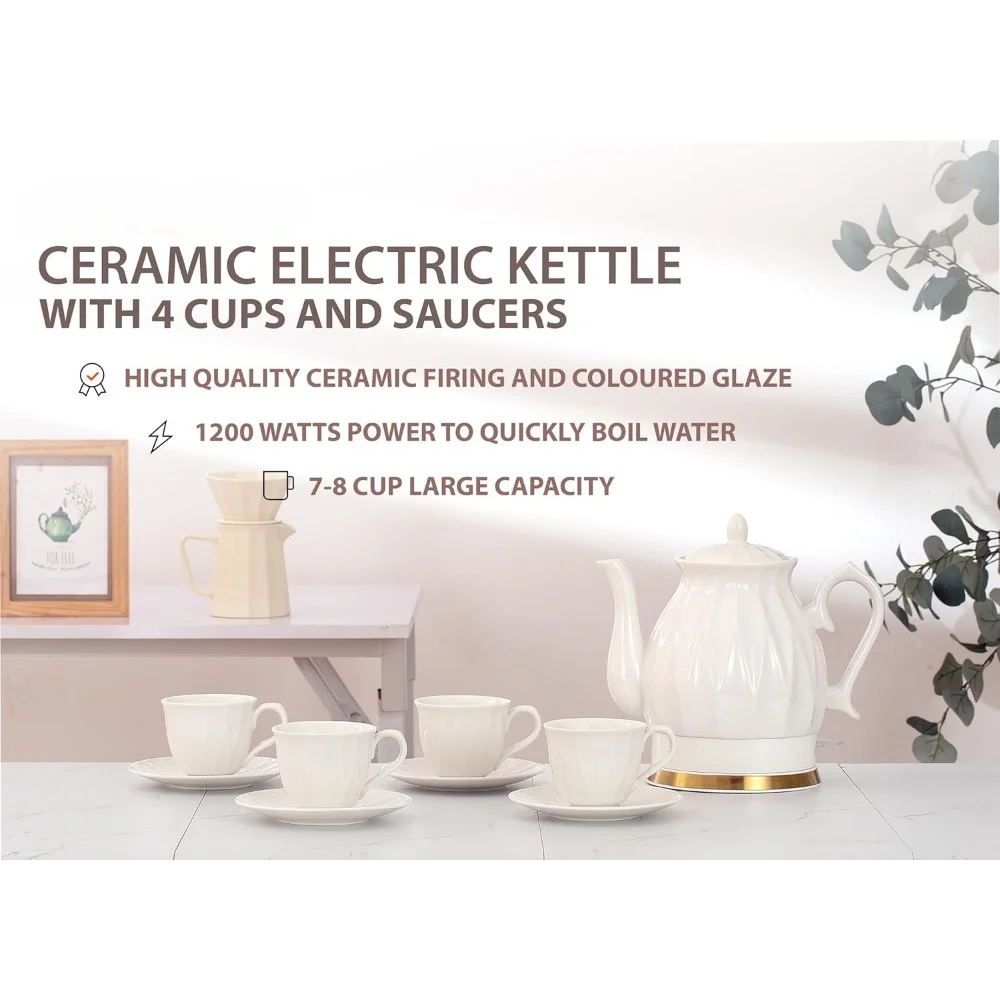 Electric Kettle, Boil Water Quickly and Easily with Boil-Dry Protection Auto Shut Off, Detachable Swivel Base, Tea Kettle 4