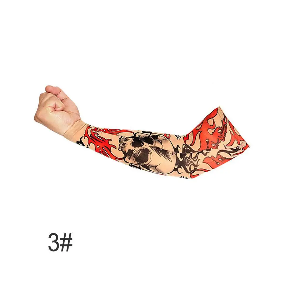 Outdoor Driving Cycling Tattoo Sleeve Men Women Mountain Climbing Camping Play Golf Oversleeve Nylon Stretchy Arm Stockings