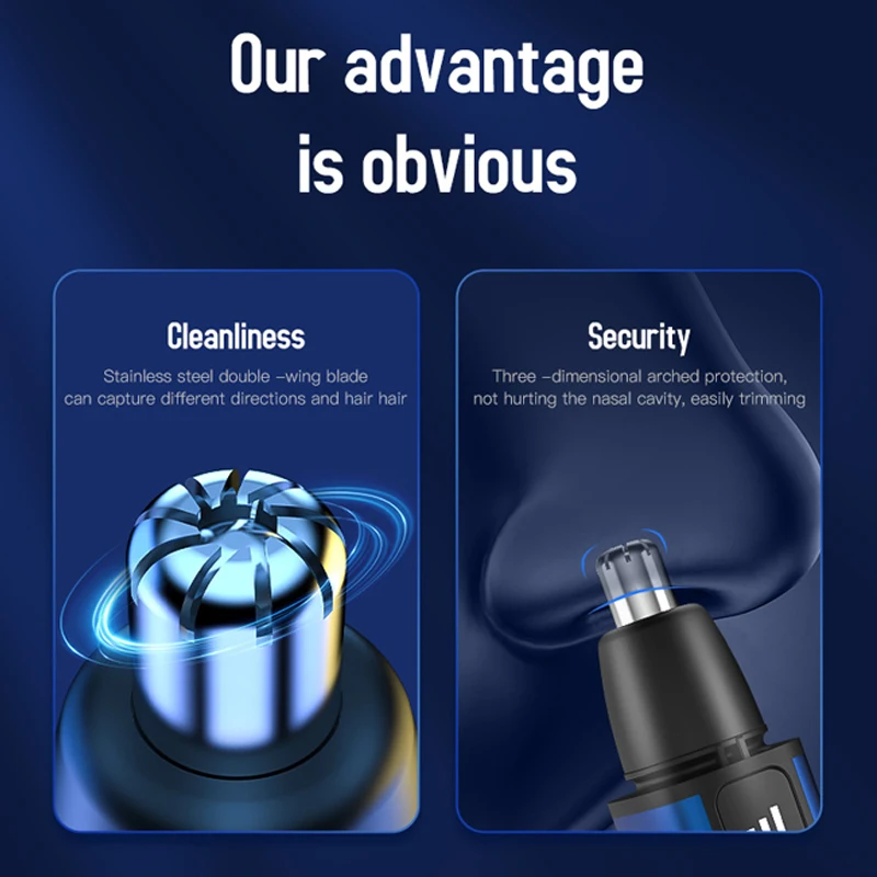 Electric Nose Hair Clipper Rechargeable Automatic  Hair Trimmer Mini Portable Washable Painless Nose Hair Trimmers For Men Women