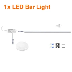 Motion Sensor LED Light Bar with Penetrable Wood & Aluminum Design for Cabinets and Wardrobes (White)
