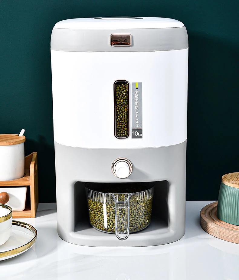 10-Kg Multi-Function Rice Bucket Large-Capacity Press-Sealed Rice Tank Household Kitchen Dry Rice Food Container Storage Bin