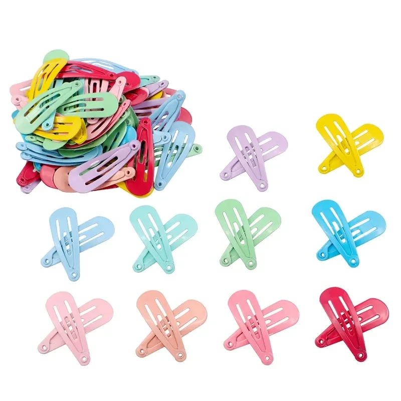 

50Pcs/Box Mini Hair Clips Child Metal Hairgrip Solid Color Kids Snap Hairpins Baby Hair Barrettes Colorful Hair Accessories