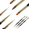 1~6PCS French Stripe Nail Art Liner Brush Set Tips Ultra-thin Line Drawing Pen Dual End UV Gel Painting Brushes Manicure Tools 3