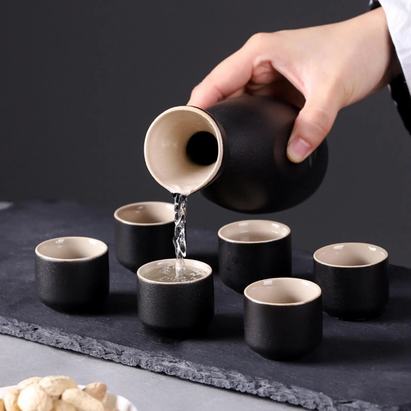 Drinking Vessels Japanese Style Ceramic Sake Pot Cups Set