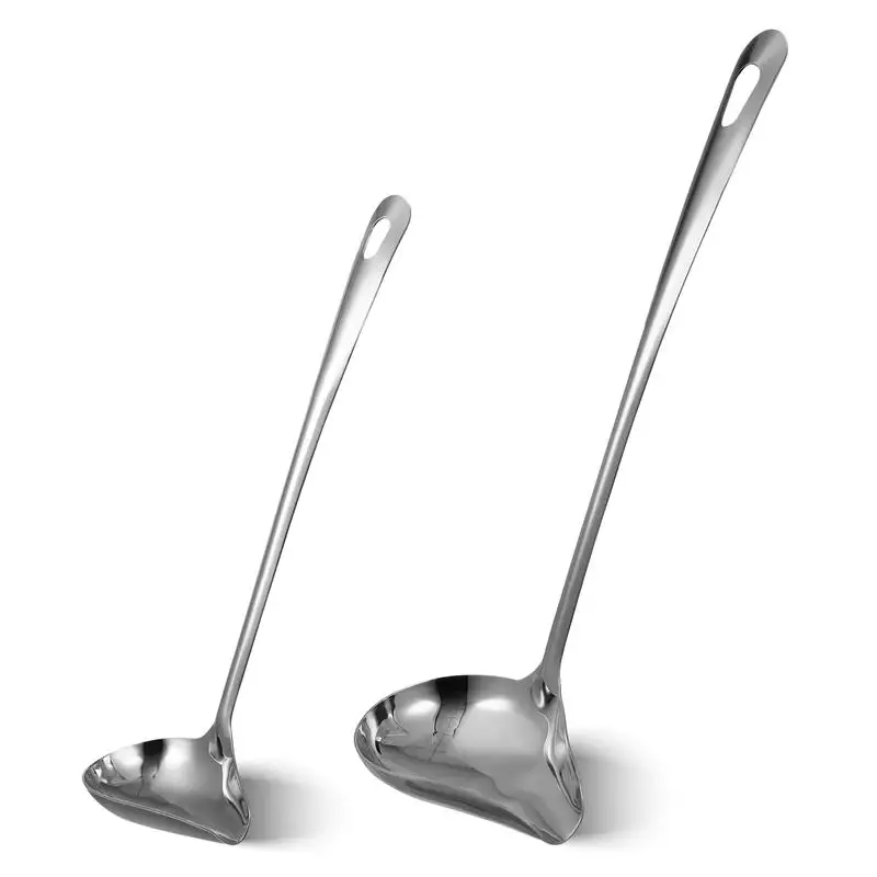 Mestolo per zuppe in acciaio inox separatore olio, cucchiaio lungo per il controllo del grasso, accessorio da cucina (XL -32 cm di altezza