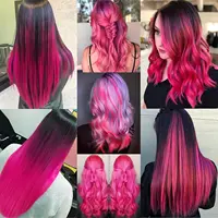 Extensions capillaires synthétiques noires longues et lisses, 10 pièces, postiches à reflets colorés de 22 pouces pour femmes, enfants et filles 6
