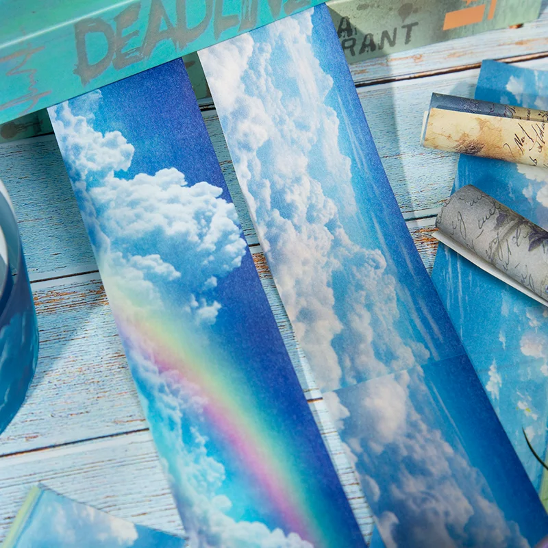 50mm*2m Ins Colorful Clouds Washi Tape DIY Scrapbook Planner Diary Stickers Masking Tapes Aesthetic Stationery Office Supplies 2
