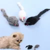Cat Mice Toys False Mouse Cat Toy Long Tail Mice Soft Real Rabbit Fur Toy For Cats Plush Rat Playing Chew Toy Pet Supplies 3