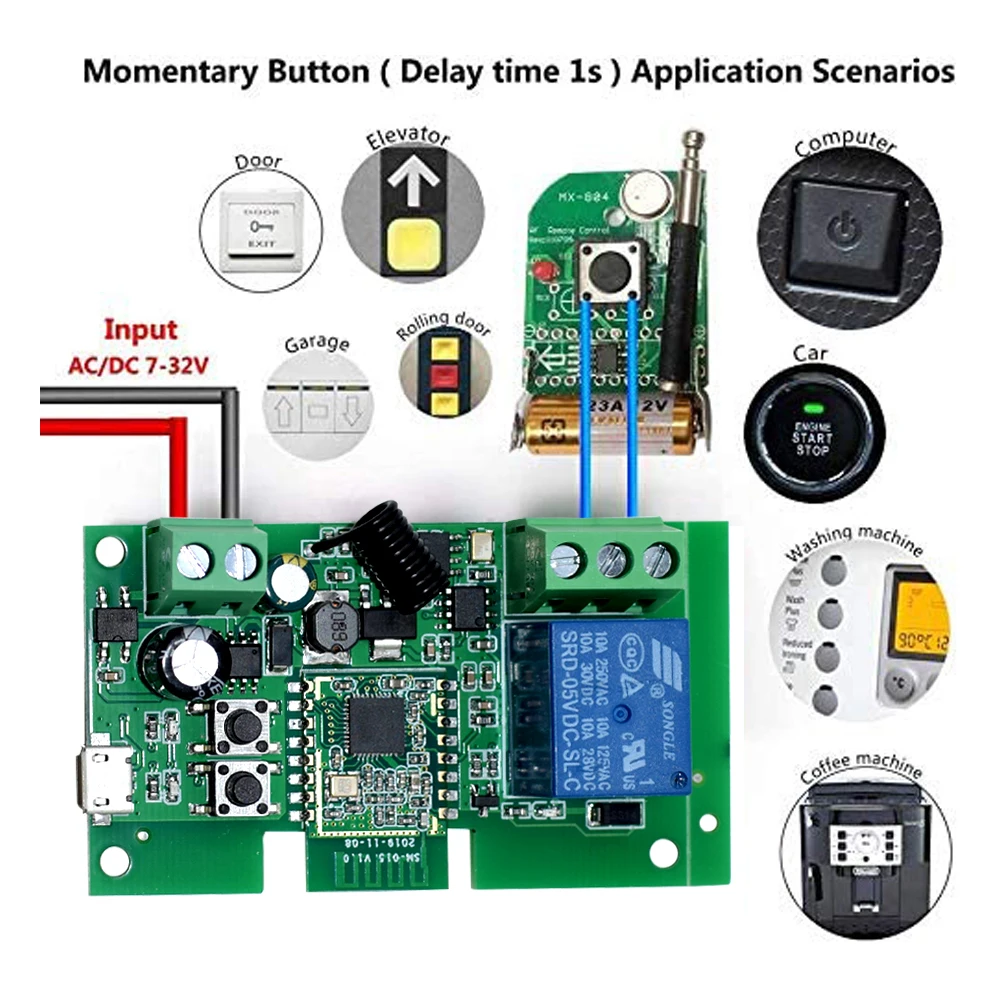 4 Canais ZigBee Inteligente Módulo Interruptor de