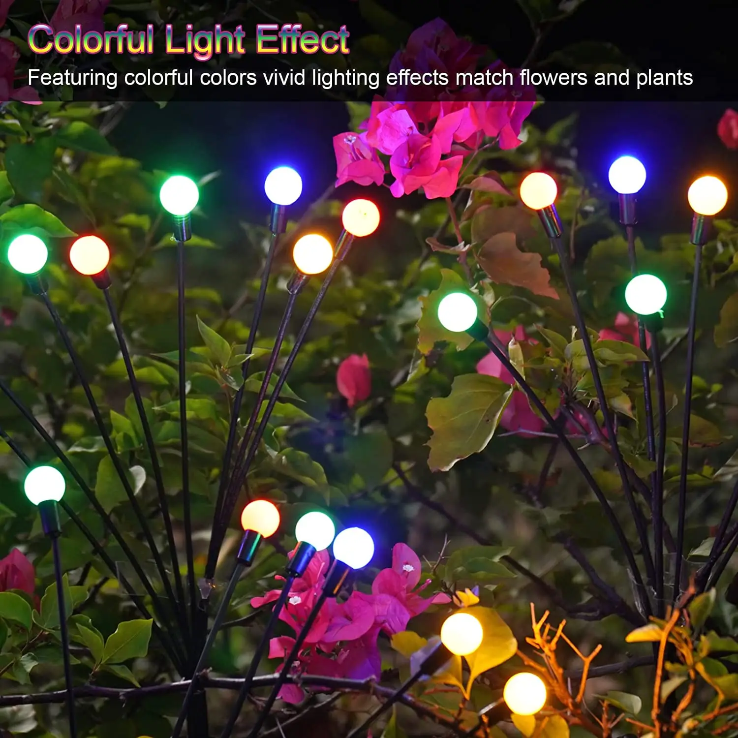 8Pack Solar Firefly Lights 10LED Outdoor Waterproof Swaying Light For Yard Patio Pathway
