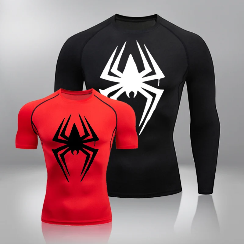 

Мужская компрессионная футболка с коротким рукавом, летняя дышащая быстросохнущая спортивная футболка с длинным рукавом, компрессионные футболки