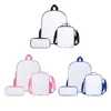 Sublimation Printing Blank School Bag Backpack Lunch Box Pencil Bags For Students Three Sets Kids  Boys Girls Bookbag Gift 1