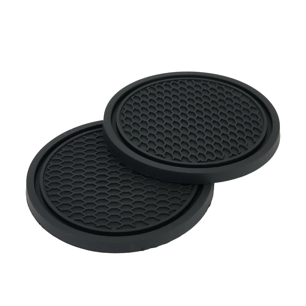 

High Quality Practical Car Truck Car Coasters Replacement Silicone Simple Style Trim Truck 2pcs Anti Slip Black