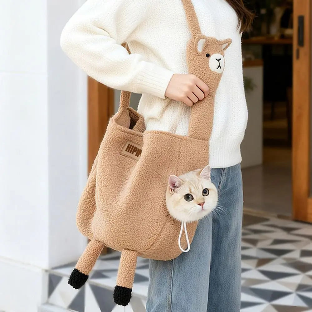 Borsa da trasporto per animali a forma di animale a forma di alpaca/dinosauro/giraffa/oca Borsa a tracolla per gatti traspirante di grande capacità - immagine 3