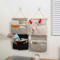 Hanging Storage Bag 3 Pocket One-layer Hanging Organizer for Dorm Living Room Bathroom Home Fabric Wall Closet Organizer 1