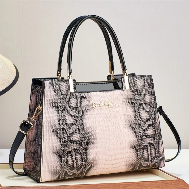 Retro Crocodile Pattern Light Luxury Shoulder Bags Women's 2023 Fashion Handbag Texture PU Commuting Crossbody Bag New Versatile