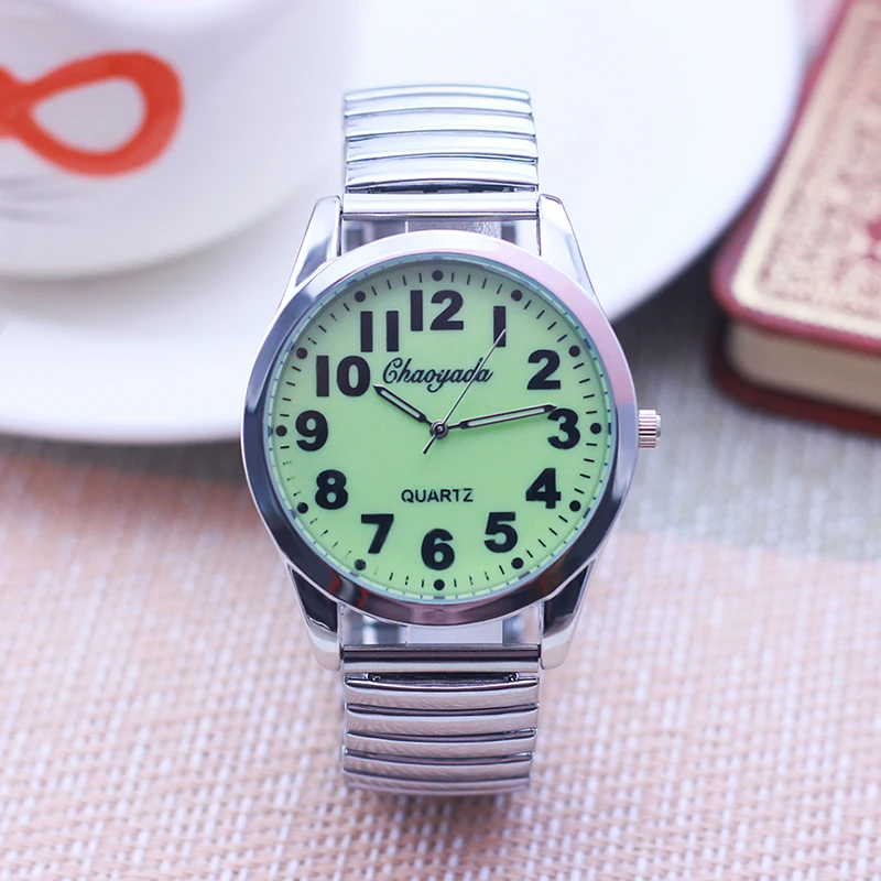 CYD Woman Man Couple Lovers Fuminous Face Digital Quality Watches Elastic Strap Stainless Steel Luminous Hands Electronic Watch 3