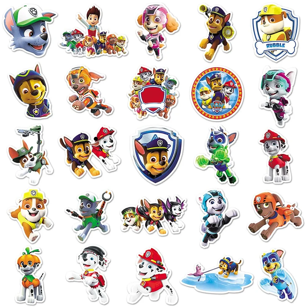 Cute PAW Patrol Cartoon Stickers cartoon stickers decorative stickers colorful stickers paper stickers animal stickers kawaii stickers graffiti stickers cartoon animal stickers 10/30/50PCS DIY Decals Decoration Phone Skateboard Graffiti Funny Sticker Toy Gift for Kids