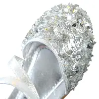 Girls Bow Sequin Sandals Girls Wrap Toe Glitter Princess Shoes Children's Dance Shoes Sandals 2-12 Years Old 4
